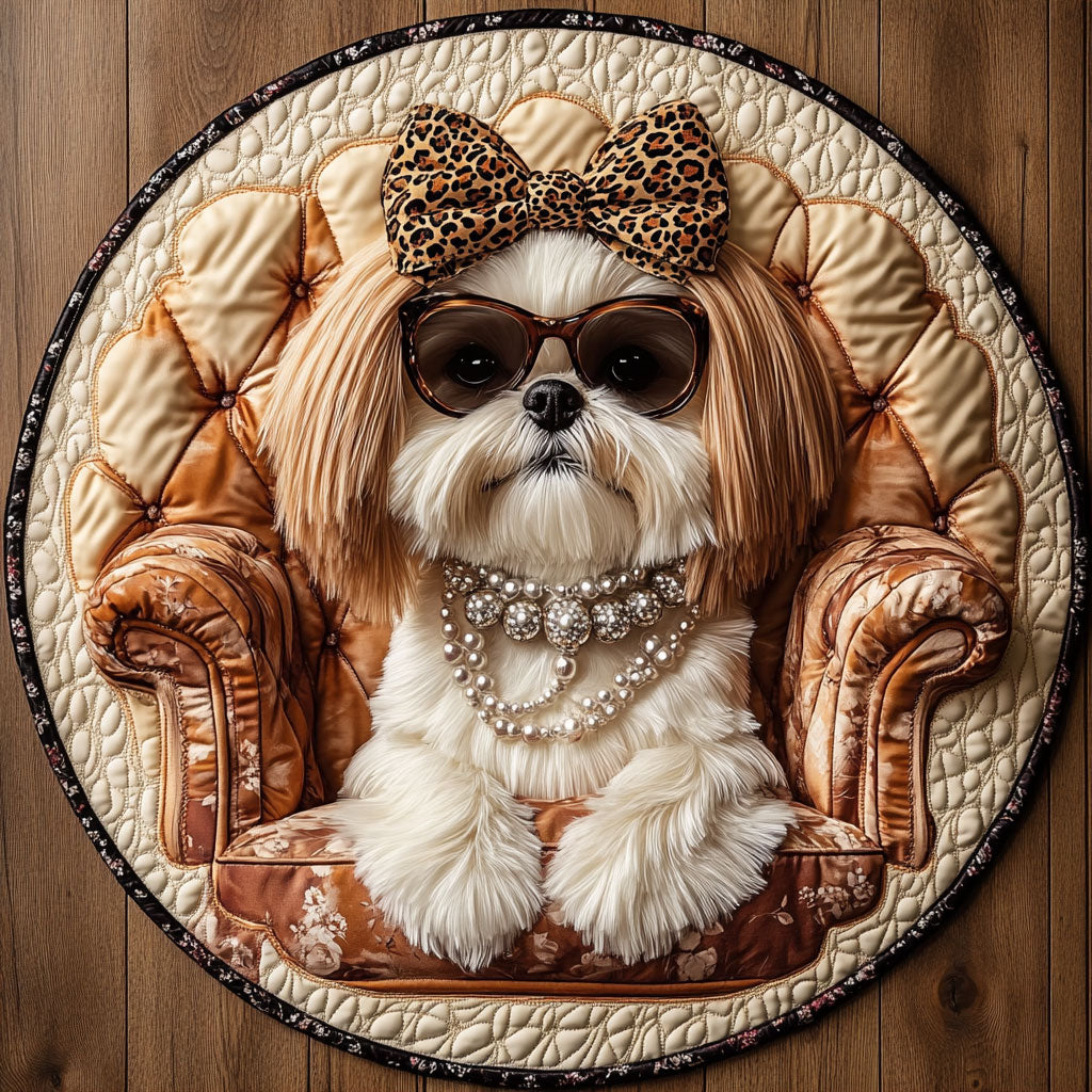 Luxury Shih Tzu KL0412011CL Quilted Round Mat