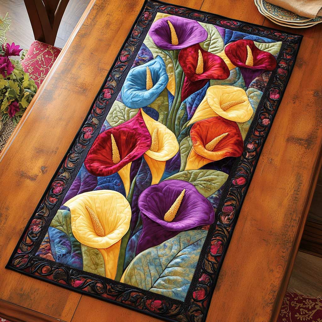 Vibrant Calla Lilies WN2304045CL Quilted Table Runner