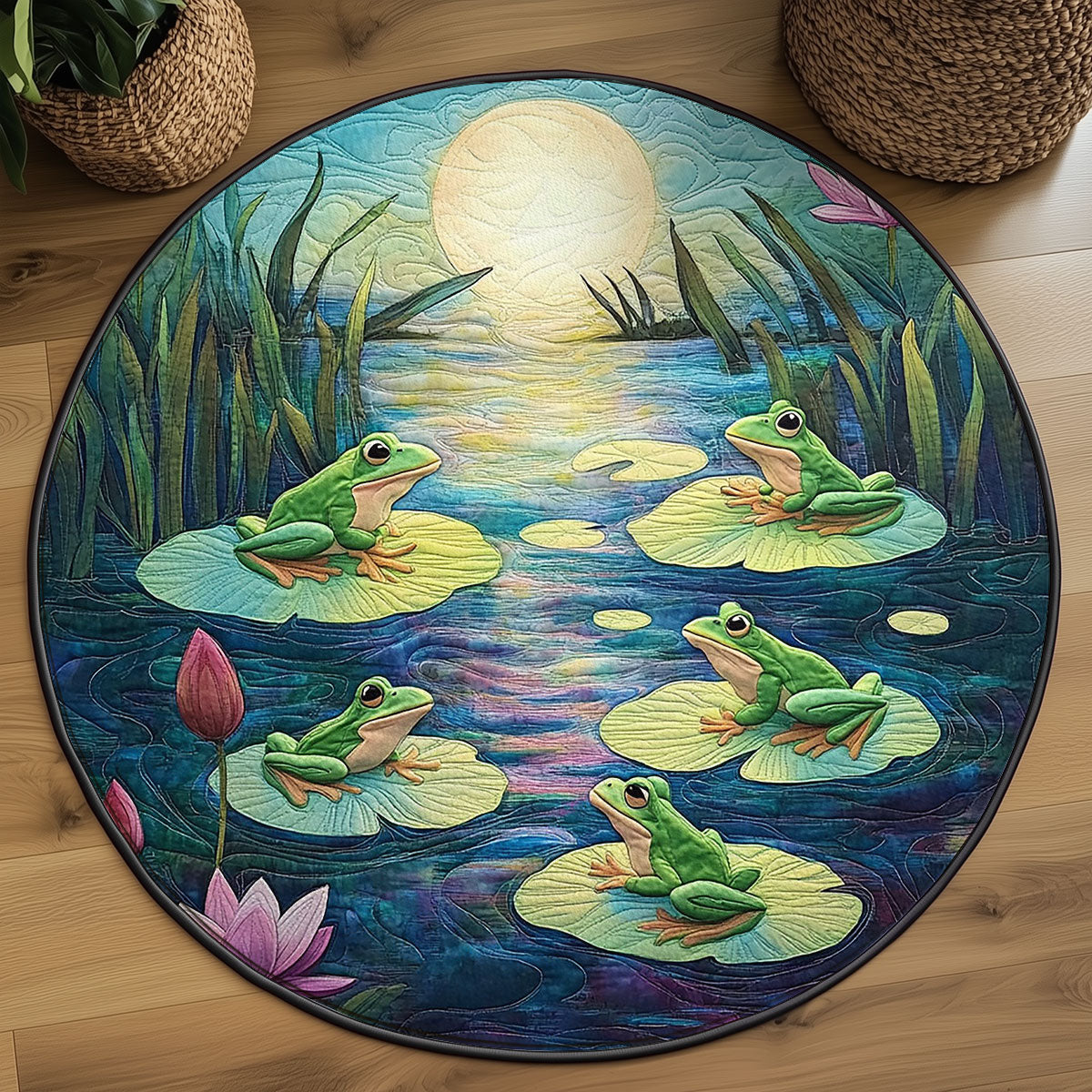 Midnight Frog WJ0904040CL Quilted Round Mat
