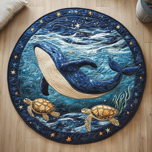 Whale and Turtle CW1401101CL Quilted Round Mat