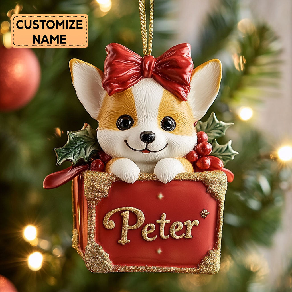 Gifted Corgi CP0112004CL Personalized Christmas Ornament