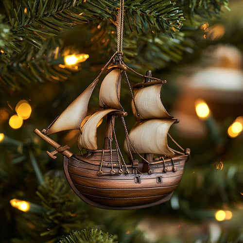 Midnight Pirate Ship WN1512043CL Christmas Ornament