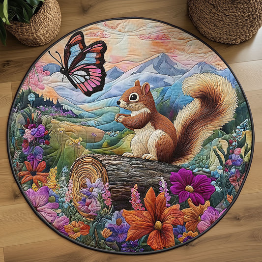 Curious Squirrel WJ2105038CL Quilted Round Mat