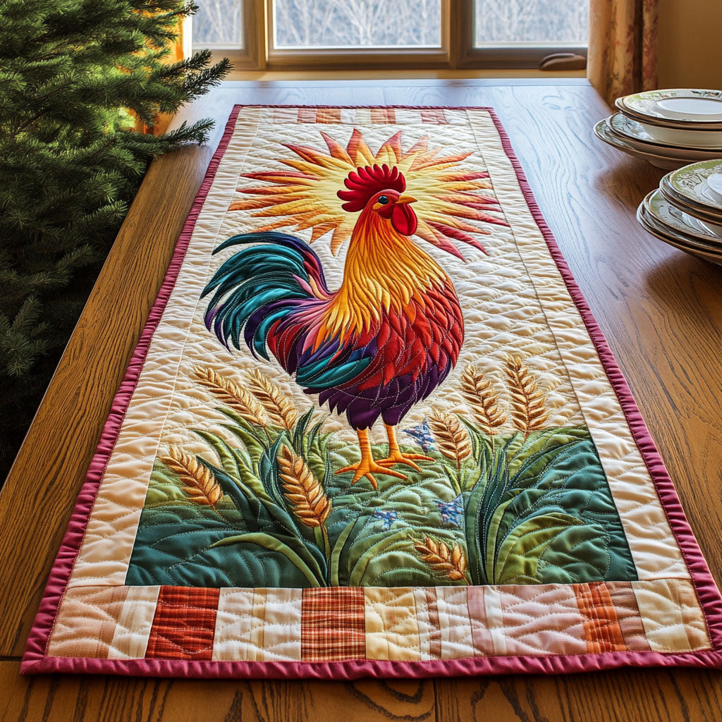 Chicken Field WJ2705031CL Quilted Table Runner