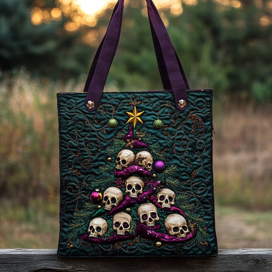 Dark Gothic Christmas Tree XR2511017CL Quilted Tote Bag