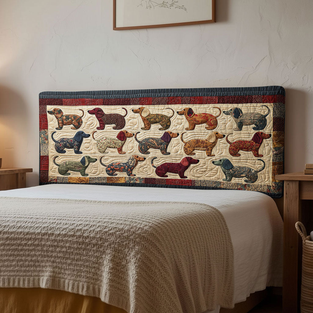 Soft Dachshund WN0601077CL Quilted Headboard Slipcover