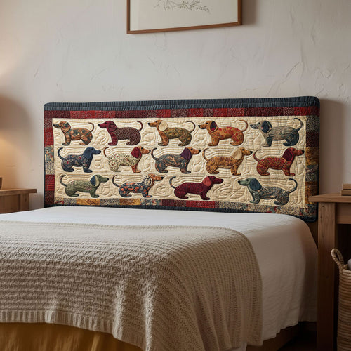Soft Dachshund WN0601077CL Quilted Headboard Slipcover