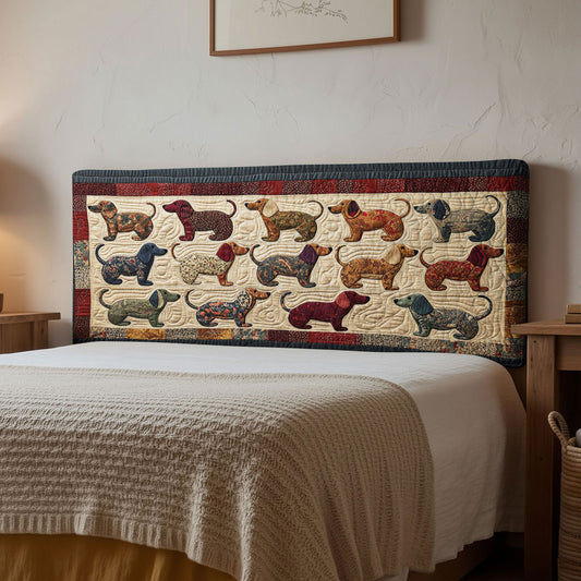Soft Dachshund WN0601077CL Quilted Headboard Slipcover