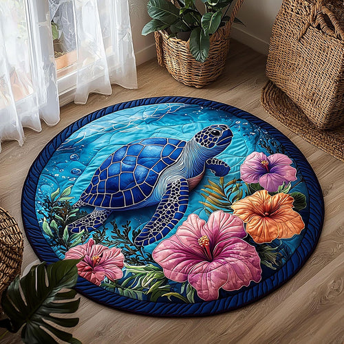Tropical Turtle QA2911016CL Quilted Round Mat