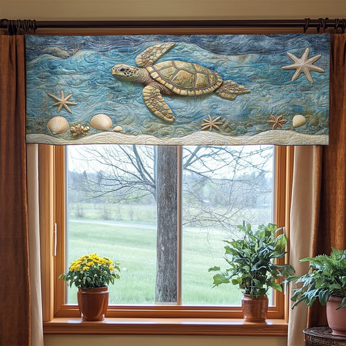 Golden Shell Turtle WN2003058CL Quilted Valance
