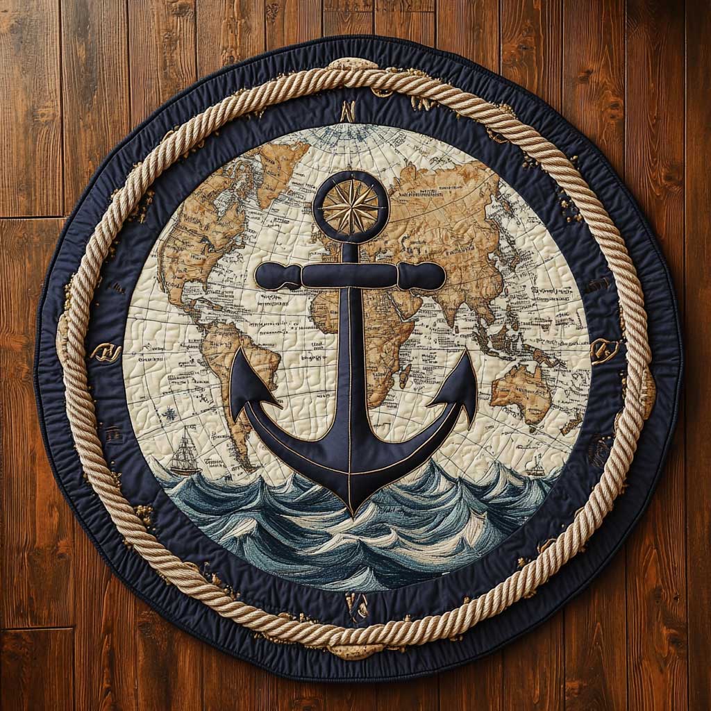 Brave Anchor WN0705013CL Quilted Round Mat