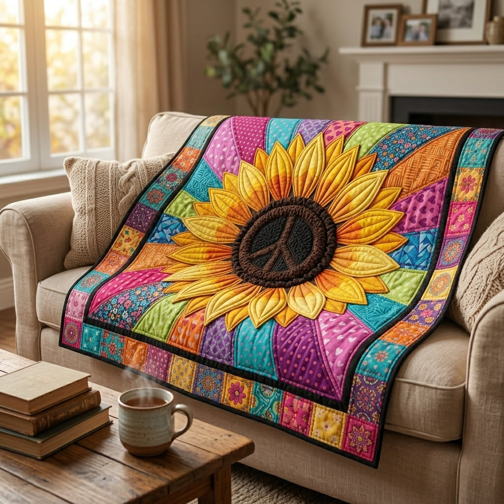Hippie  Sunflowers XR0804011CL Quilt