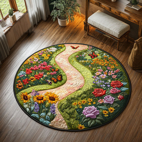 Flower Pathway CW1401086CL Quilted Round Mat