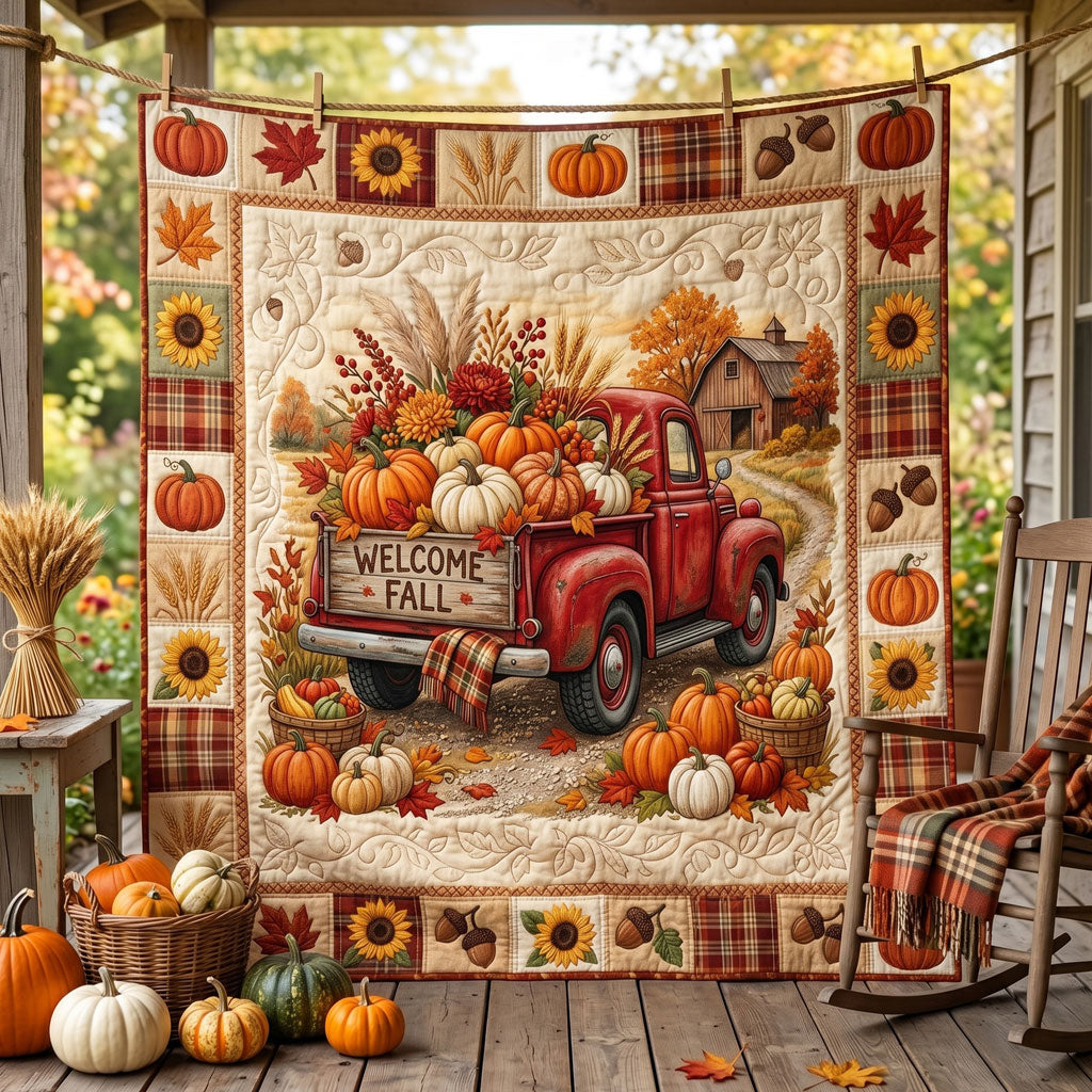 Welcome Fall Harvest Truck WN2006016CL Quilt