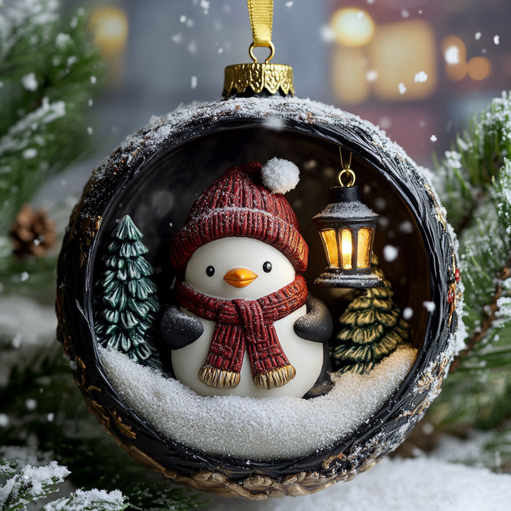 Cozy Peguin Christmas Day XK2210016CL Christmas Ornament