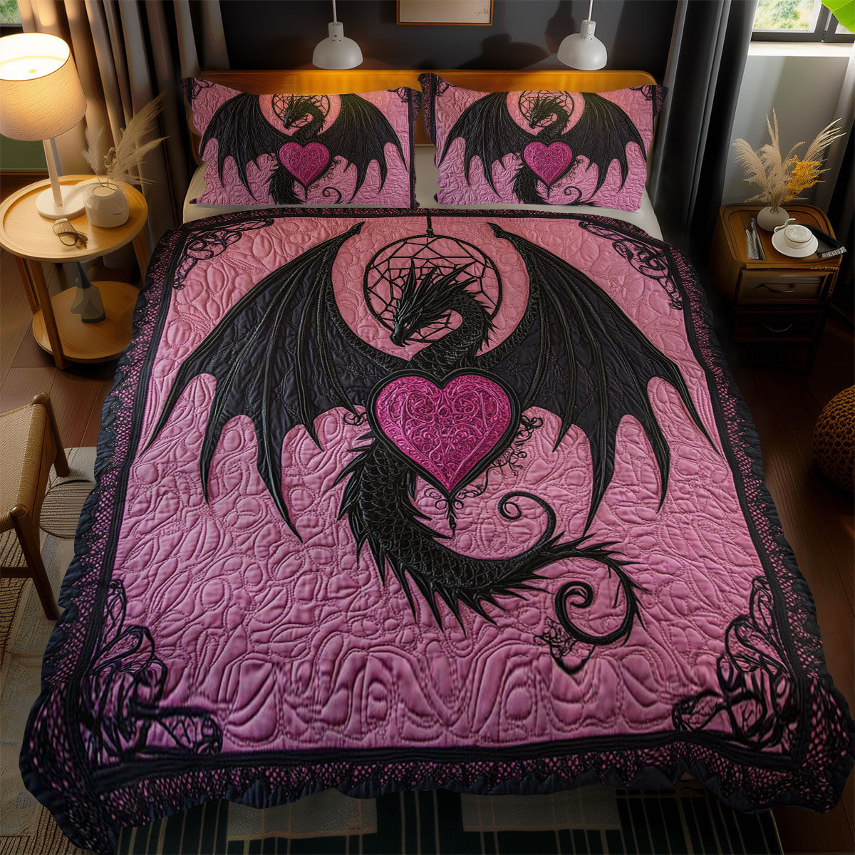 Dark Dragon Love WN1002057CL Duvet Cover Set