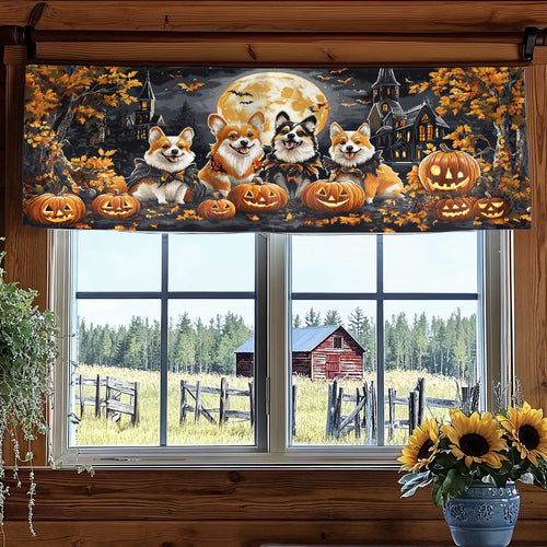 Haunted Corgi WN3107028CL Quilted Valance