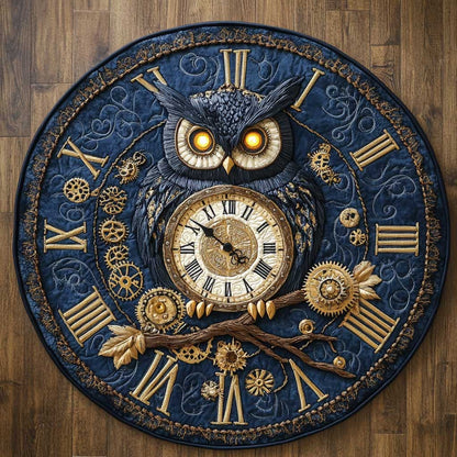Clock Owl WN0905052CL Quilted Round Mat