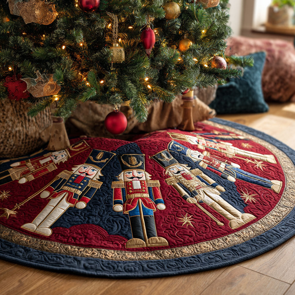 Nutcracker Festive CW1110004CL Quilted Christmas Tree Skirt