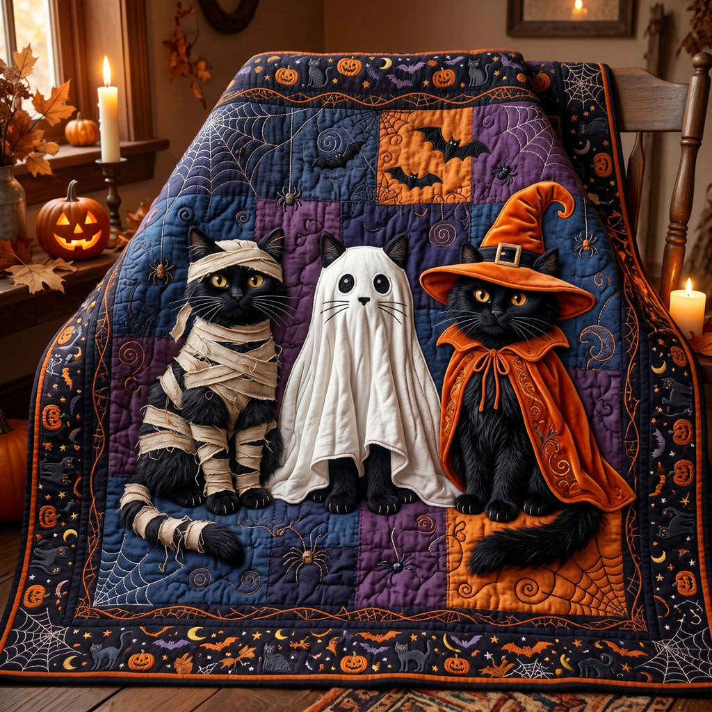Spooky Mummy Ghost Witch Cat WN0905023CL Quilt