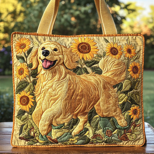 Golden Sunflower CW3009015CL Quilted Tote Bag