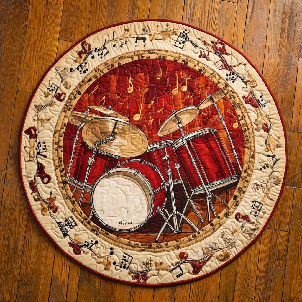 Drum Kit Groove WN2205031CL Quilted Round Mat