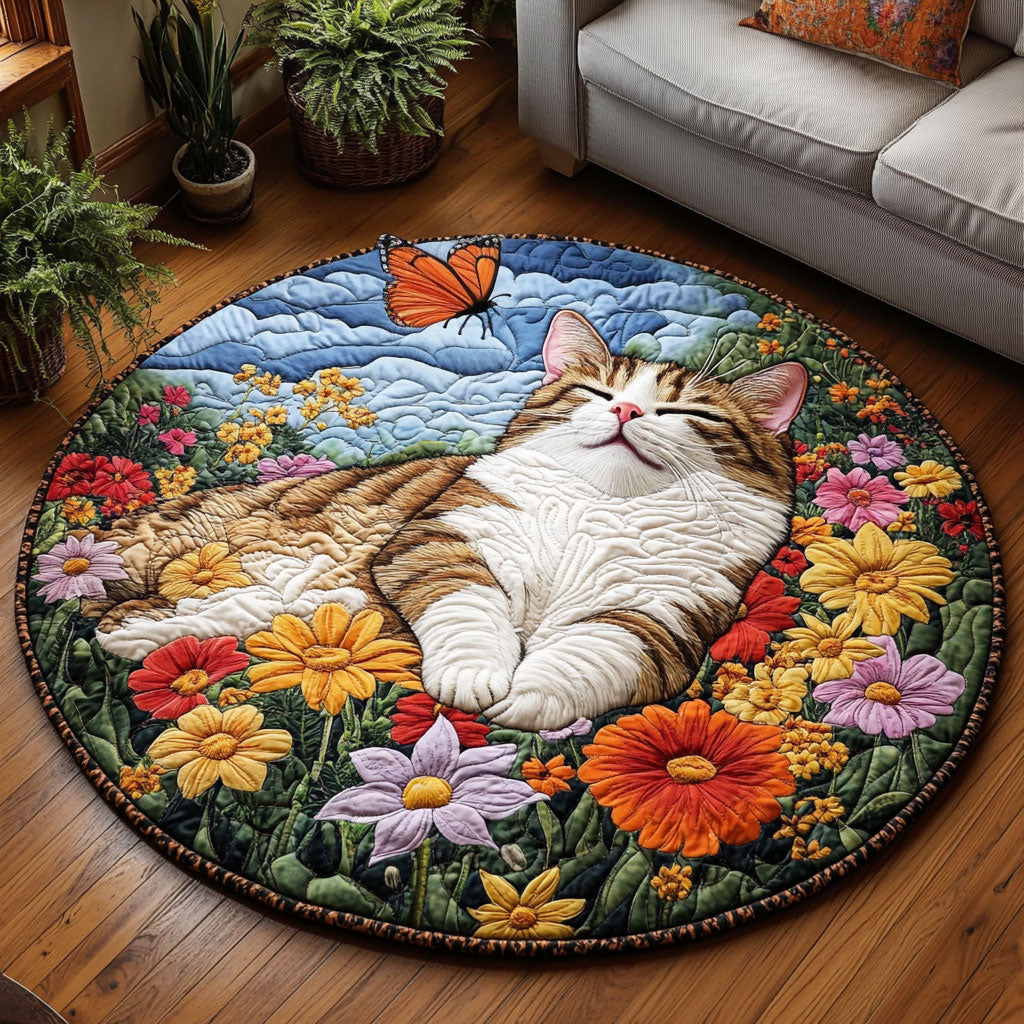 Blossom Nap Cat KL1312020CL Quilted Round Mat