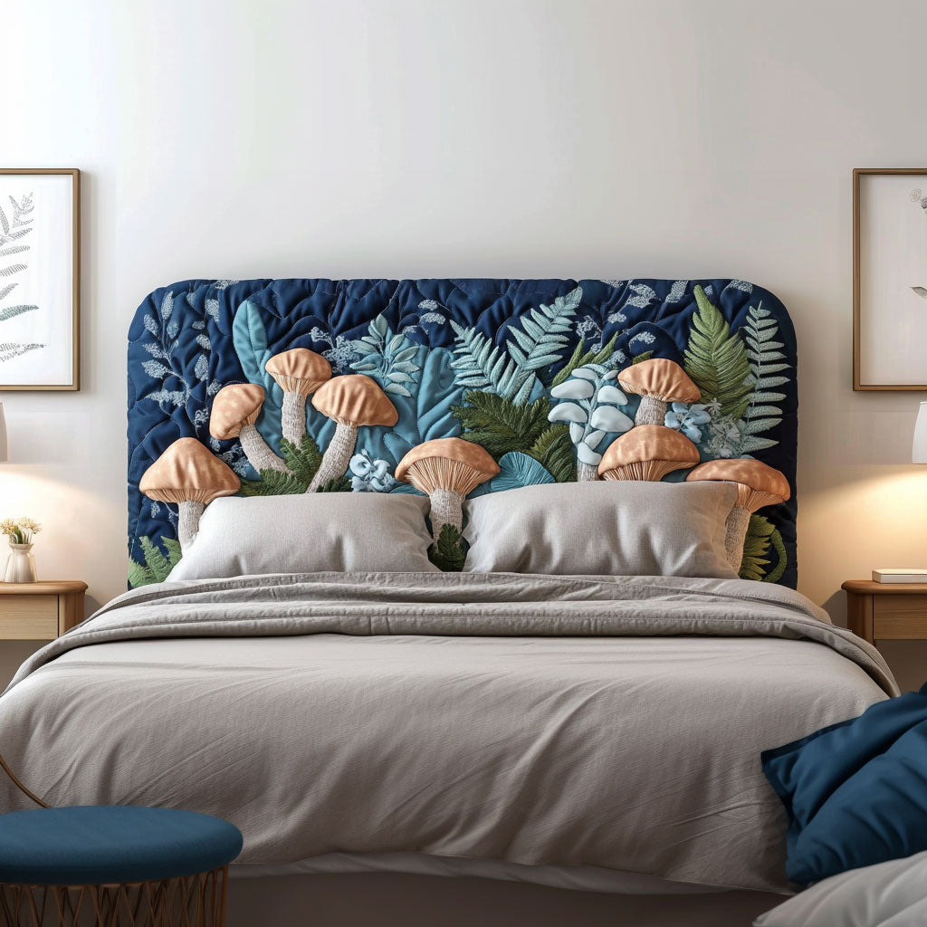 Mystical Mushroom Garden QA0701015CL Quilted Headboard Slipcover
