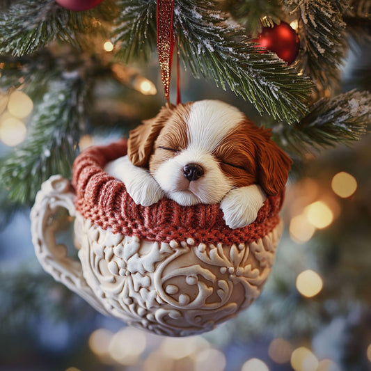 Dog Holiday Cuddle WN2911024CL Christmas Ornament