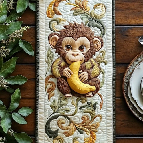 Banana Monkey WJ0807028CL Quilted Table Runner