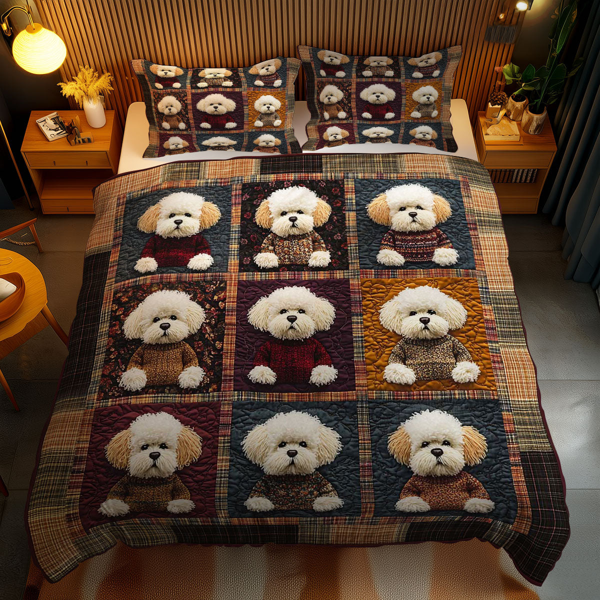 Cozy Bichon Faces WN2301055CL Duvet Cover Set