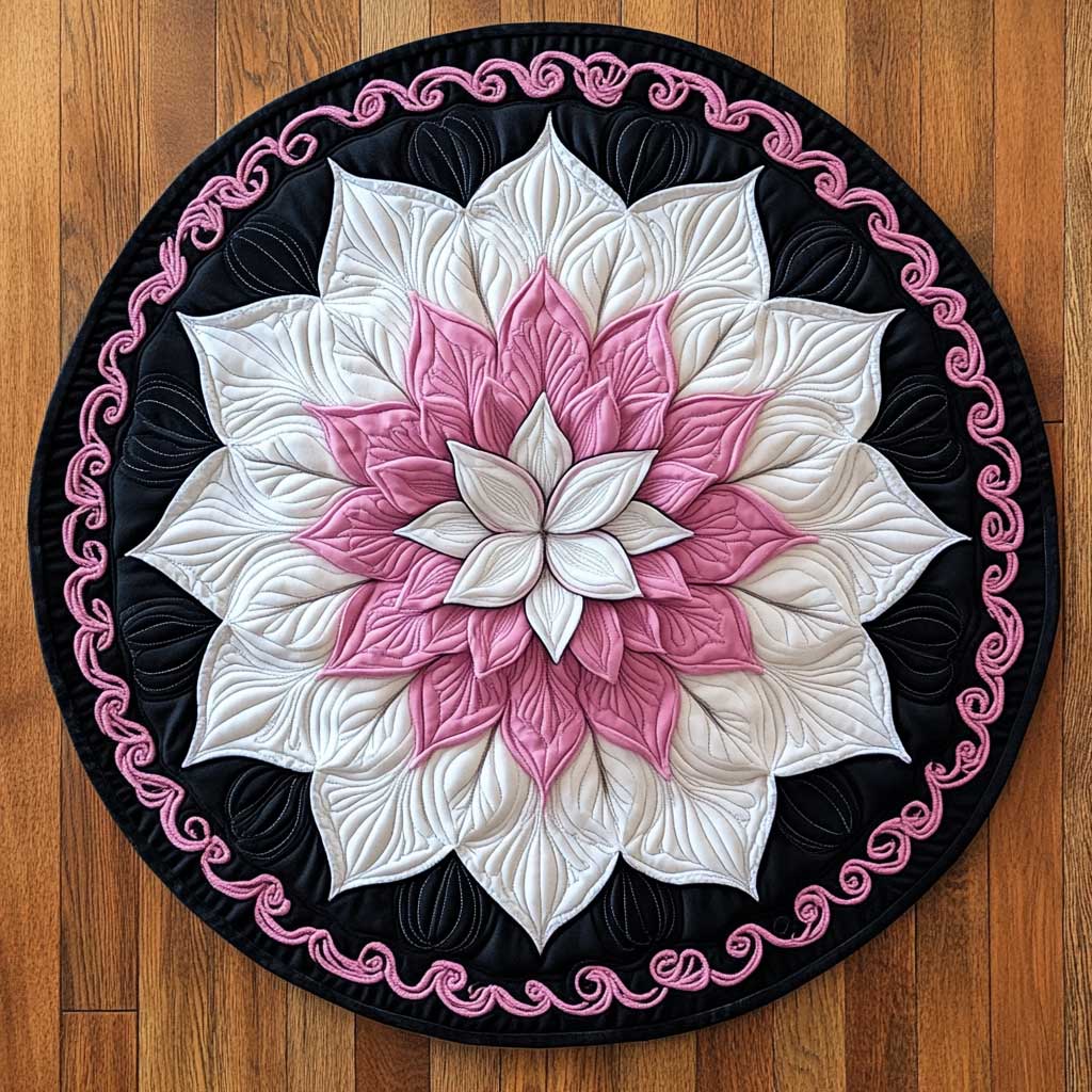 Blush Bloom WN2904063CL Quilted Round Mat