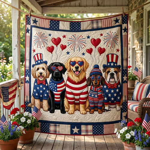 Patriotic Dogs Independence Day WN1105022CL Quilt
