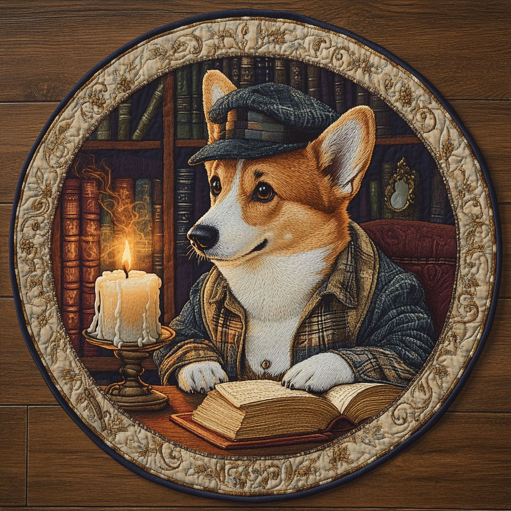 Corgi Portraits WN2705032CL Quilted Round Mat