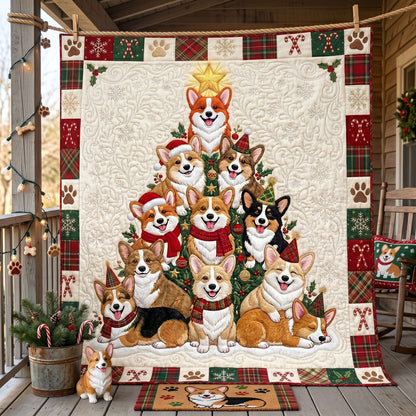 Holiday Corgi Tree WN1506010CL Quilt
