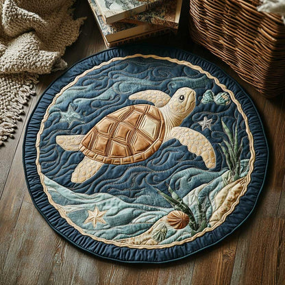 Ocean Turtle WN0104038CL Quilted Round Mat