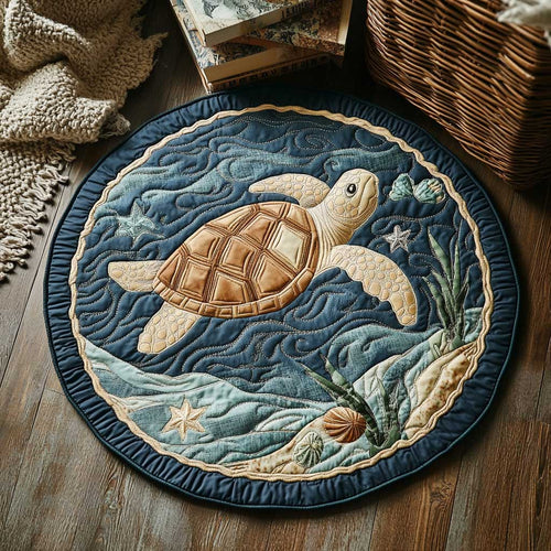 Ocean Turtle WN0104038CL Quilted Round Mat