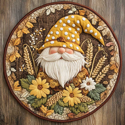 Gnome With Gratitude WN2105026CL Quilted Round Mat