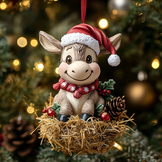 Donkey Cozy Holiday WN1111030CL Christmas Ornament