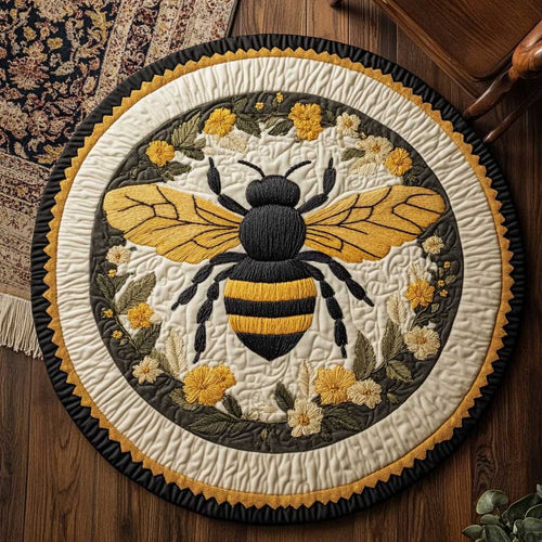 Bees And Blooms WN1903062CL Quilted Round Mat