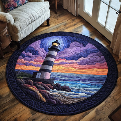 Evening Lighthouse CP1601048CL Quilted Round Mat