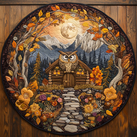 Owl Cottage Nights WN2705058CL Quilted Round Mat