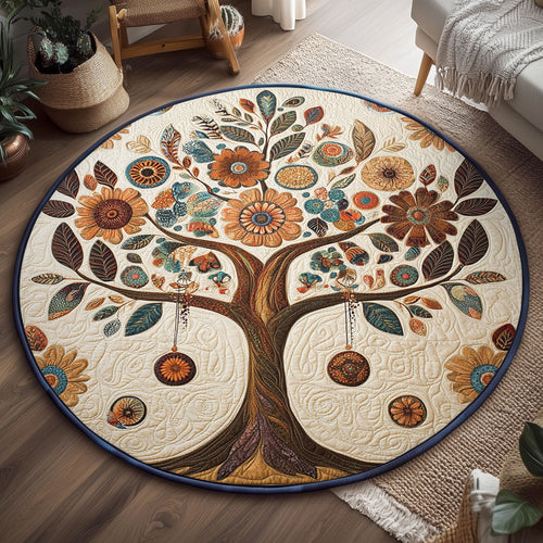 Mandala Tree Of Life WJ0407045CL Quilted Round Mat
