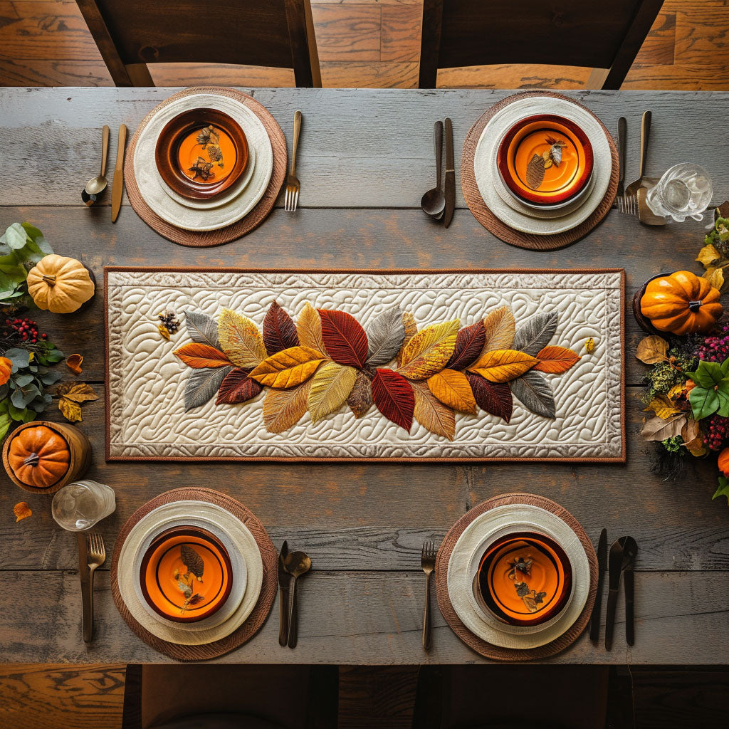 Twilight Leaf WN0707127CL Quilted Table Runner