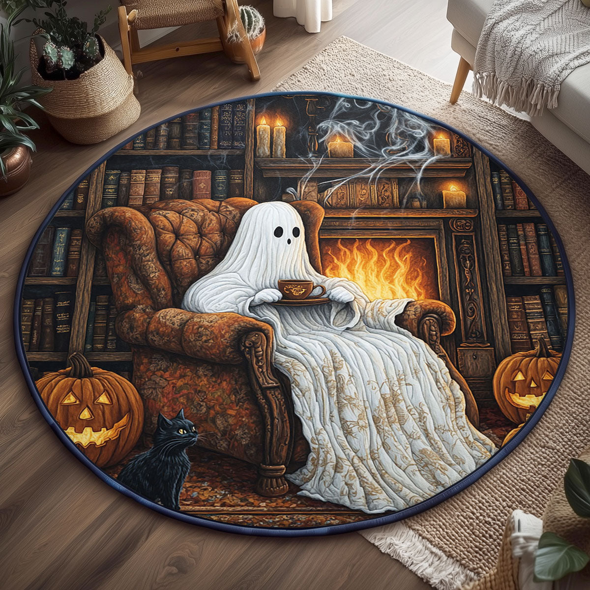 Midnight Reverie WJ2407043CL Quilted Round Mat