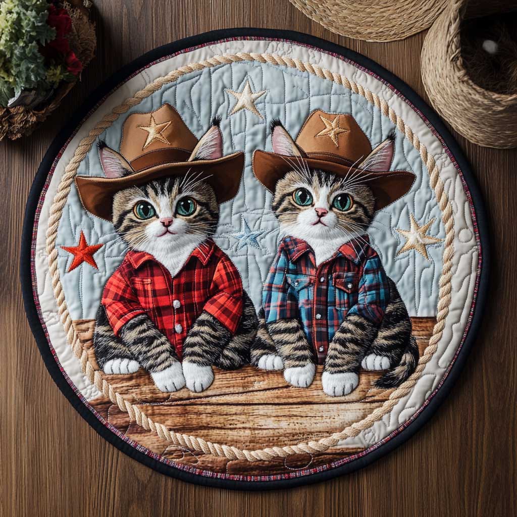 Western Cat Style WN1505042CL Quilted Round Mat