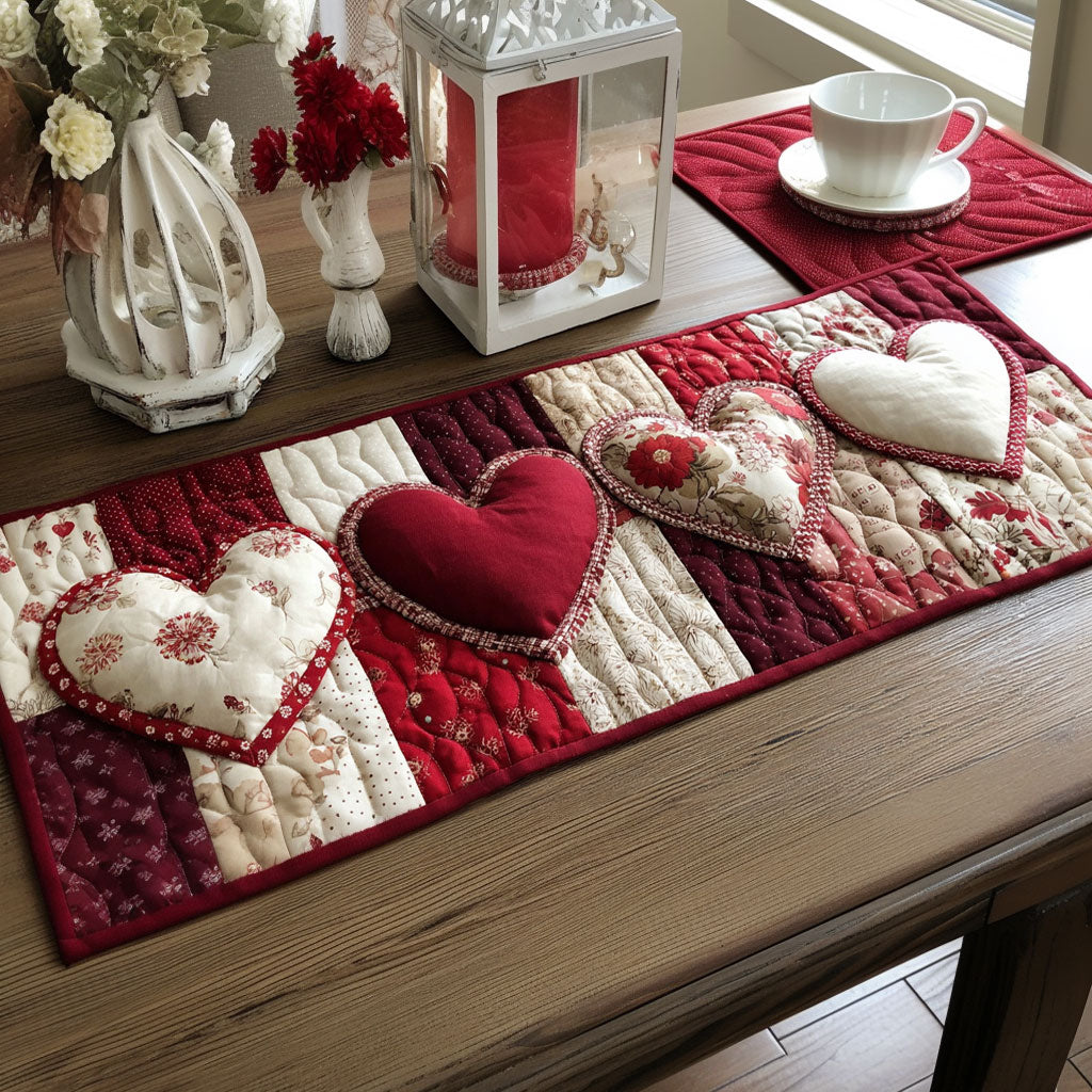 Stitched Romance CP1201089CL Quilted Table Runner