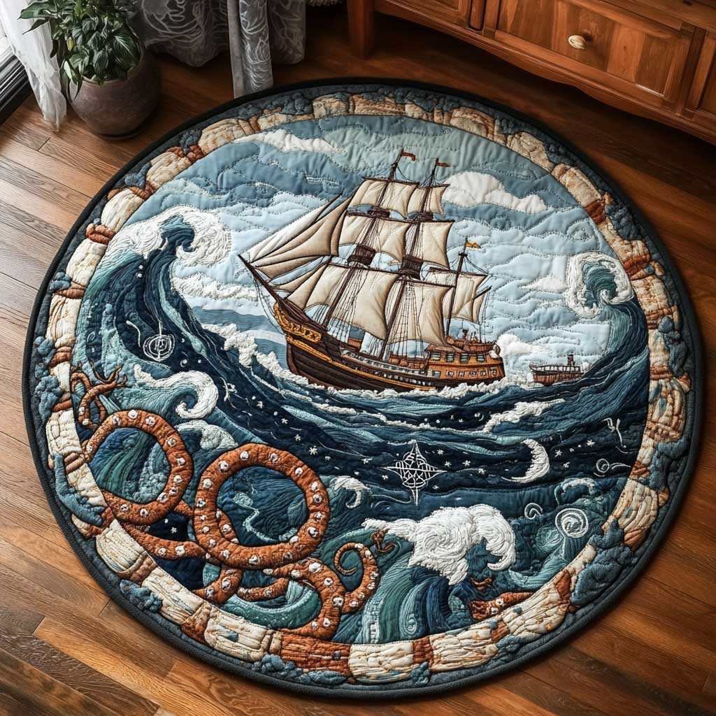 The Lost Vintage Ship WN0805091CL Quilted Round Mat