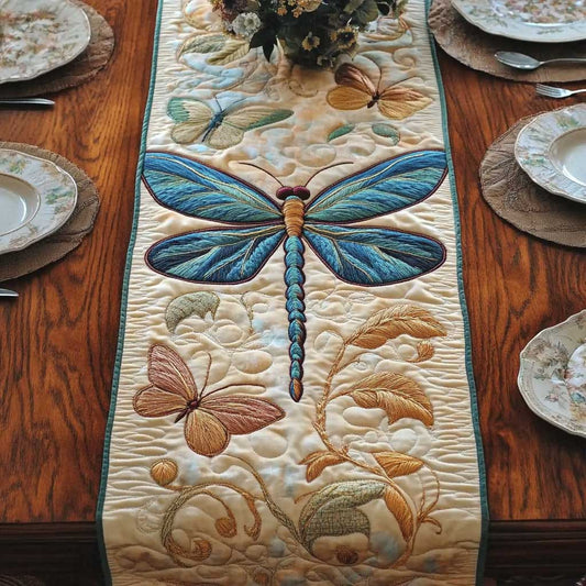 Dragonfly Meadow Path WN2001010CL Quilted Table Runner