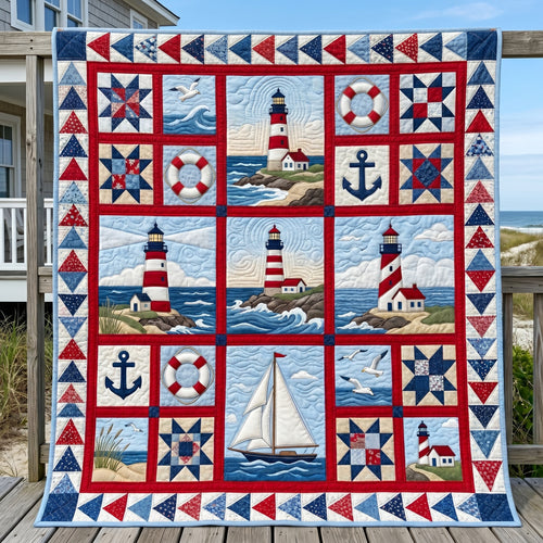 Lighthouse Patchwork XR1604017CL Quilt